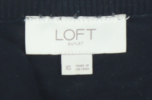 LOFT Women’s Black XS Basic Cotton Short Sleeve Top