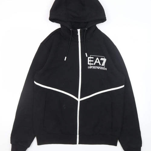 Emporio Armani EA7 Men's Black Full Zip Hoodie Size M Designer Sweatshirt