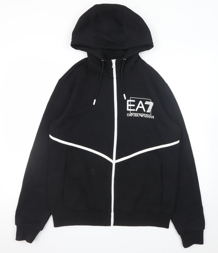 Emporio Armani EA7 Men's Black Full Zip Hoodie Size M Designer Sweatshirt