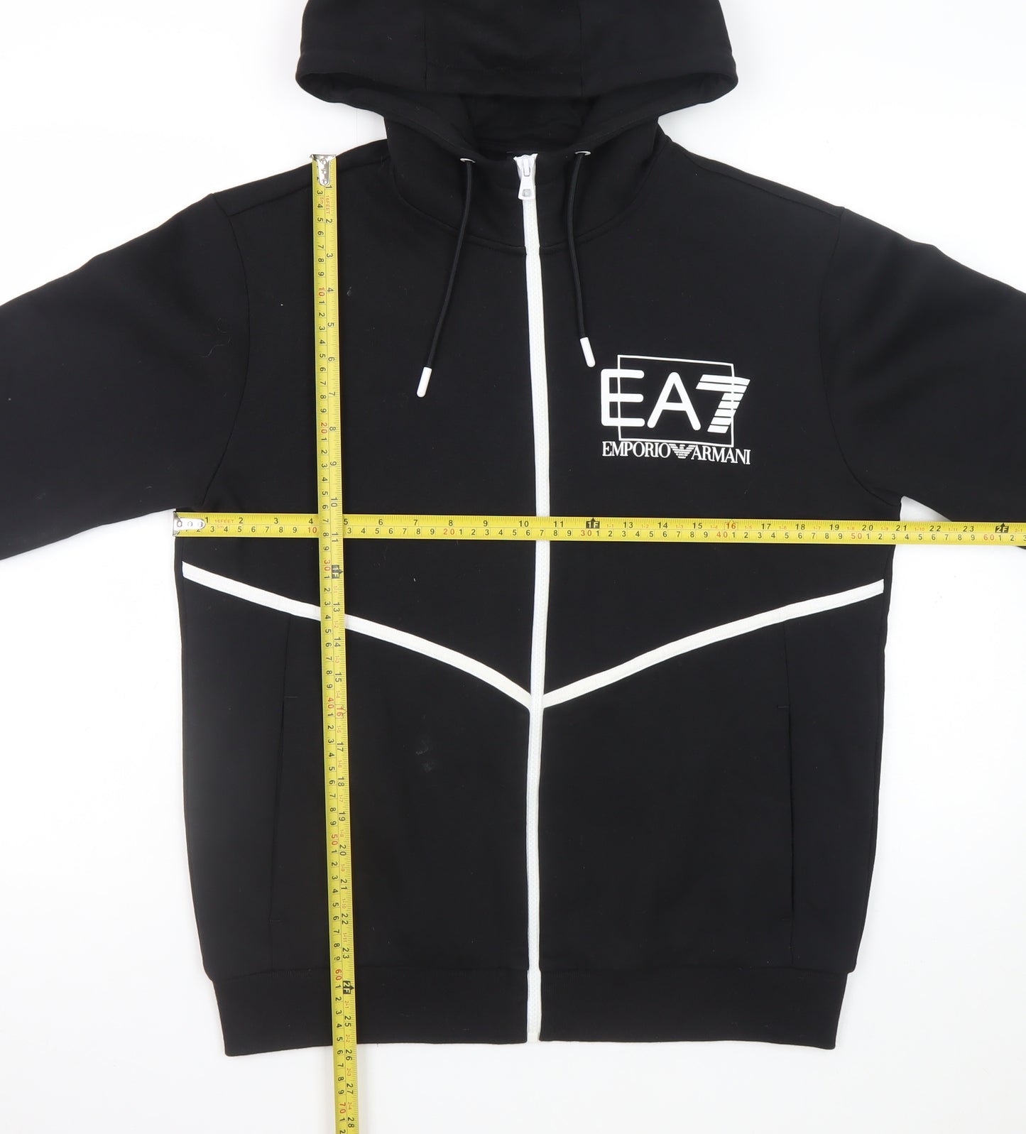 Emporio Armani EA7 Men's Black Full Zip Hoodie Size M Designer Sweatshirt