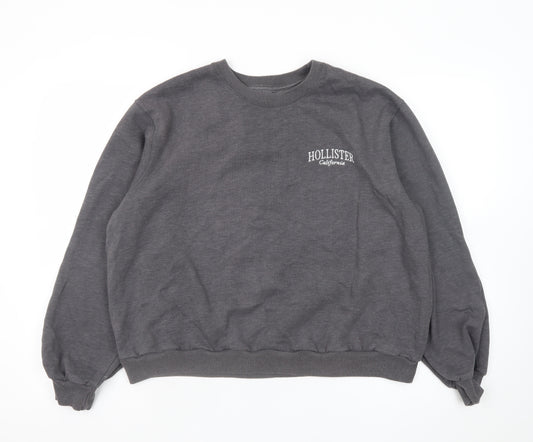 Hollister Women’s Grey Crew Neck Pullover Sweatshirt Size M
