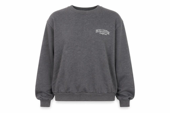 Hollister Women’s Grey Crew Neck Pullover Sweatshirt Size M