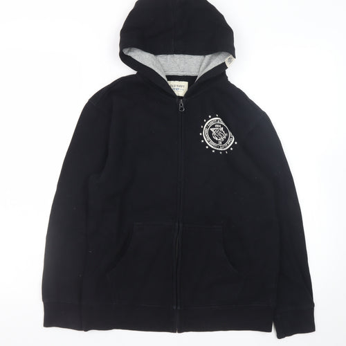 Old Navy Boys Black Full Zip Hoodie Size 10-12 Years Fleece Jacket