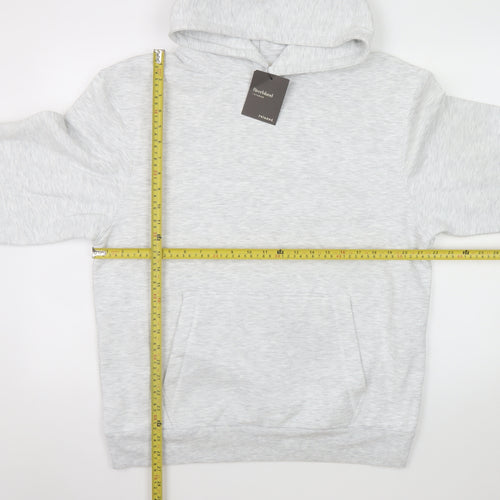 River Island Men's Grey Hoodie Medium Pullover Fleece Classic Style