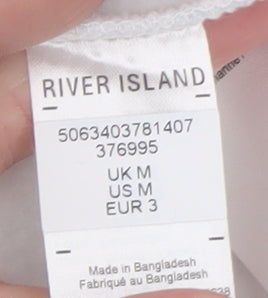 River Island Men's Grey Hoodie Medium Pullover Fleece Classic Style