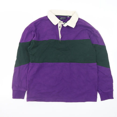 Next Boys Purple & Green Long Sleeve Rugby Polo Shirt 13 Years