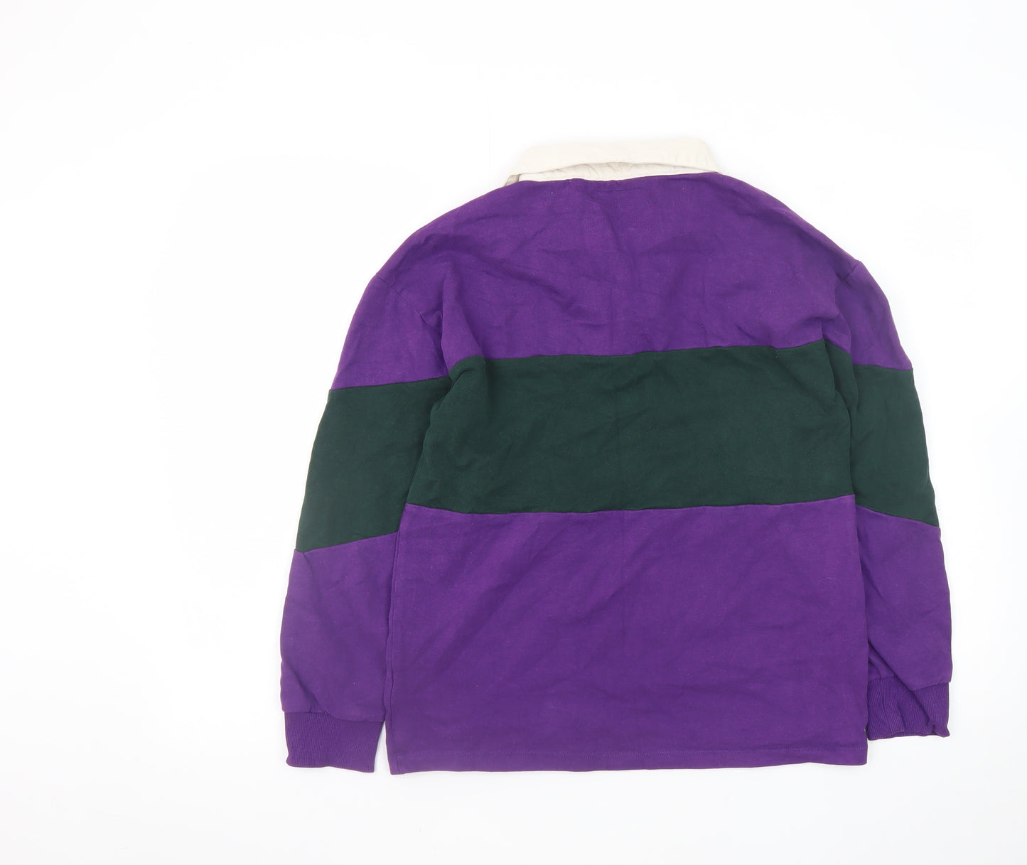 Next Boys Purple & Green Long Sleeve Rugby Polo Shirt 13 Years