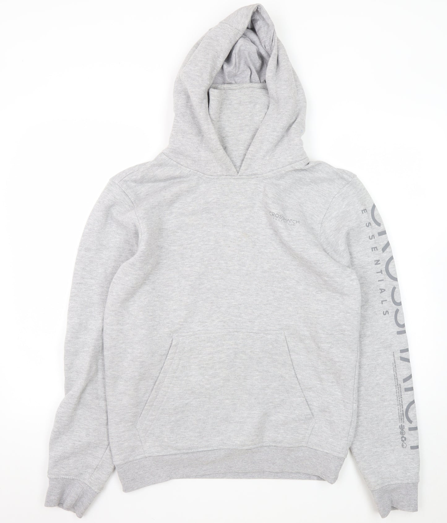 Crosshatch Men's Grey Pullover Hoodie Size S Regular Fit