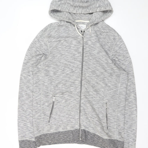 Next Men’s Grey Full Zip Hoodie Large Cotton Blend