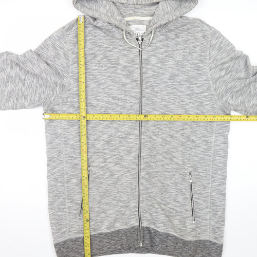 Next Men’s Grey Full Zip Hoodie Large Cotton Blend