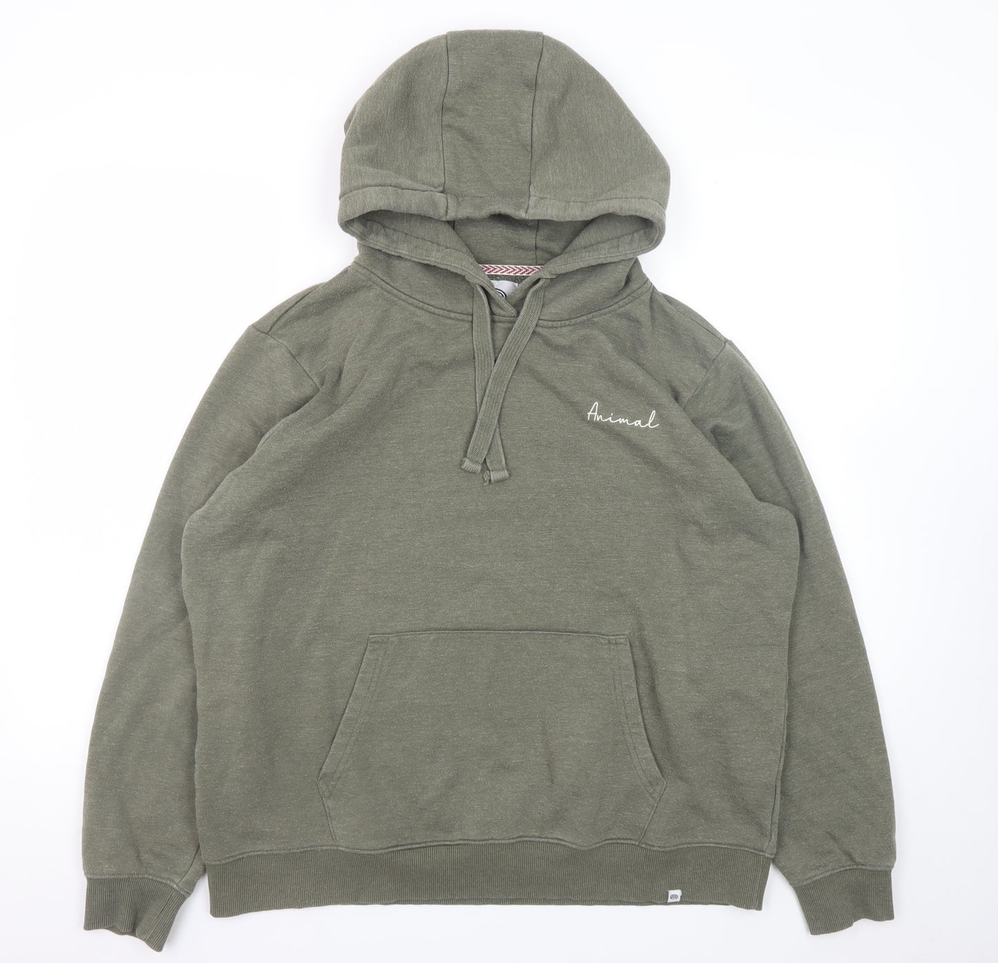 Animal Men's Green Pullover Hoodie Size L Regular Fit Cotton Blend