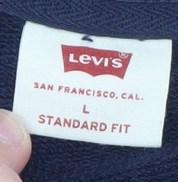 Levi's Men's Blue Cotton Crew Neck Pullover Sweatshirt L