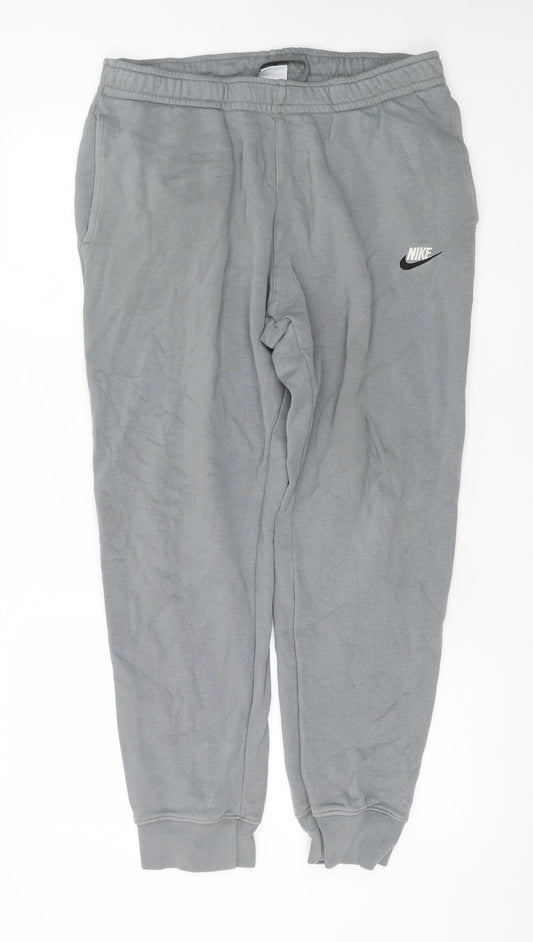 Nike Men's Grey Jogger Sweatpants M Regular Fit Fleece Tapered
