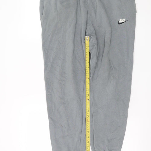 Nike Men's Grey Jogger Sweatpants M Regular Fit Fleece Tapered