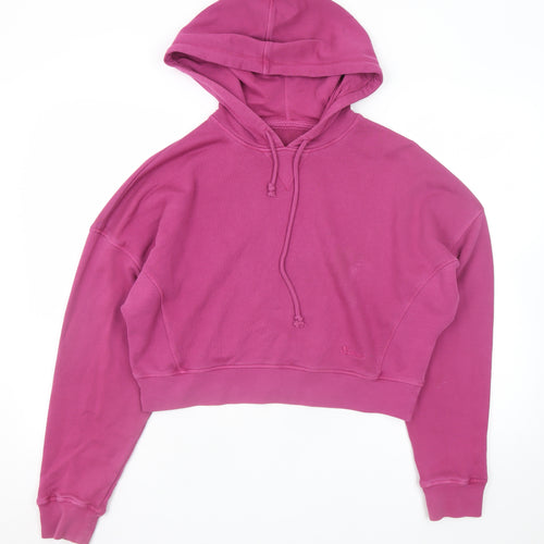 Swimzi Womens Pink XS Pullover Hoodie 100% Cotton Cropped Fit
