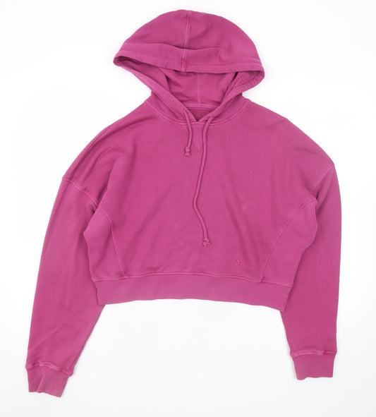 Swimzi Womens Pink XS Pullover Hoodie 100% Cotton Cropped Fit