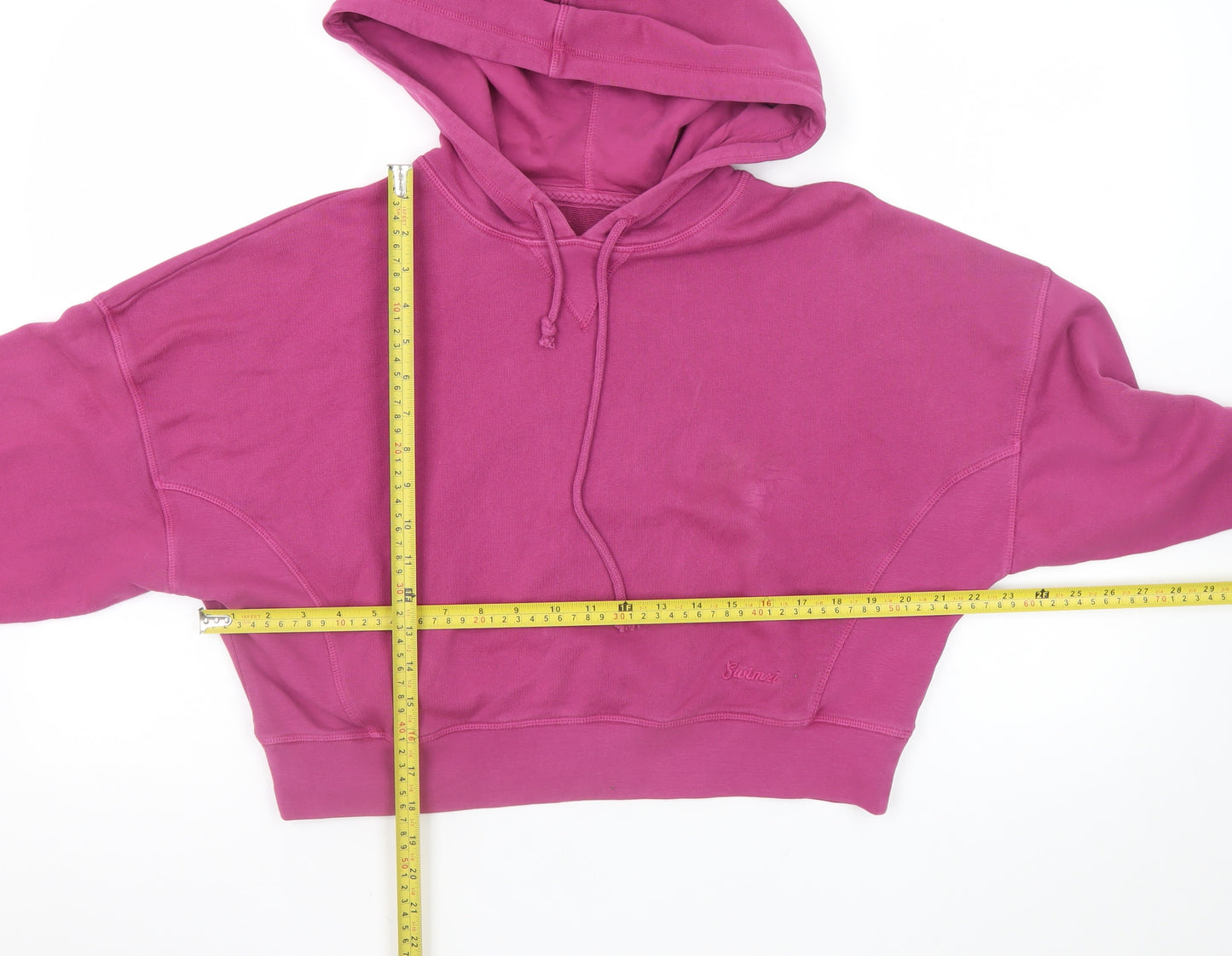 Swimzi Womens Pink XS Pullover Hoodie 100% Cotton Cropped Fit
