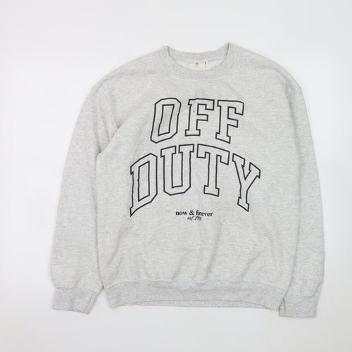 River Island Women’s Grey Graphic Pullover Sweatshirt Size S