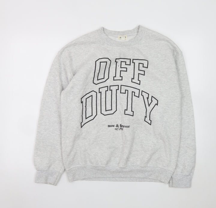 River Island Women’s Grey Graphic Pullover Sweatshirt Size S