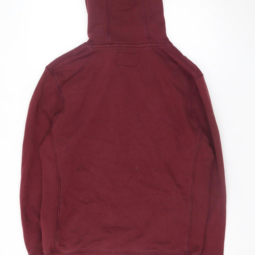 Jack Wills Men Burgundy Pullover Hoodie M Cotton Blend Logo Casual