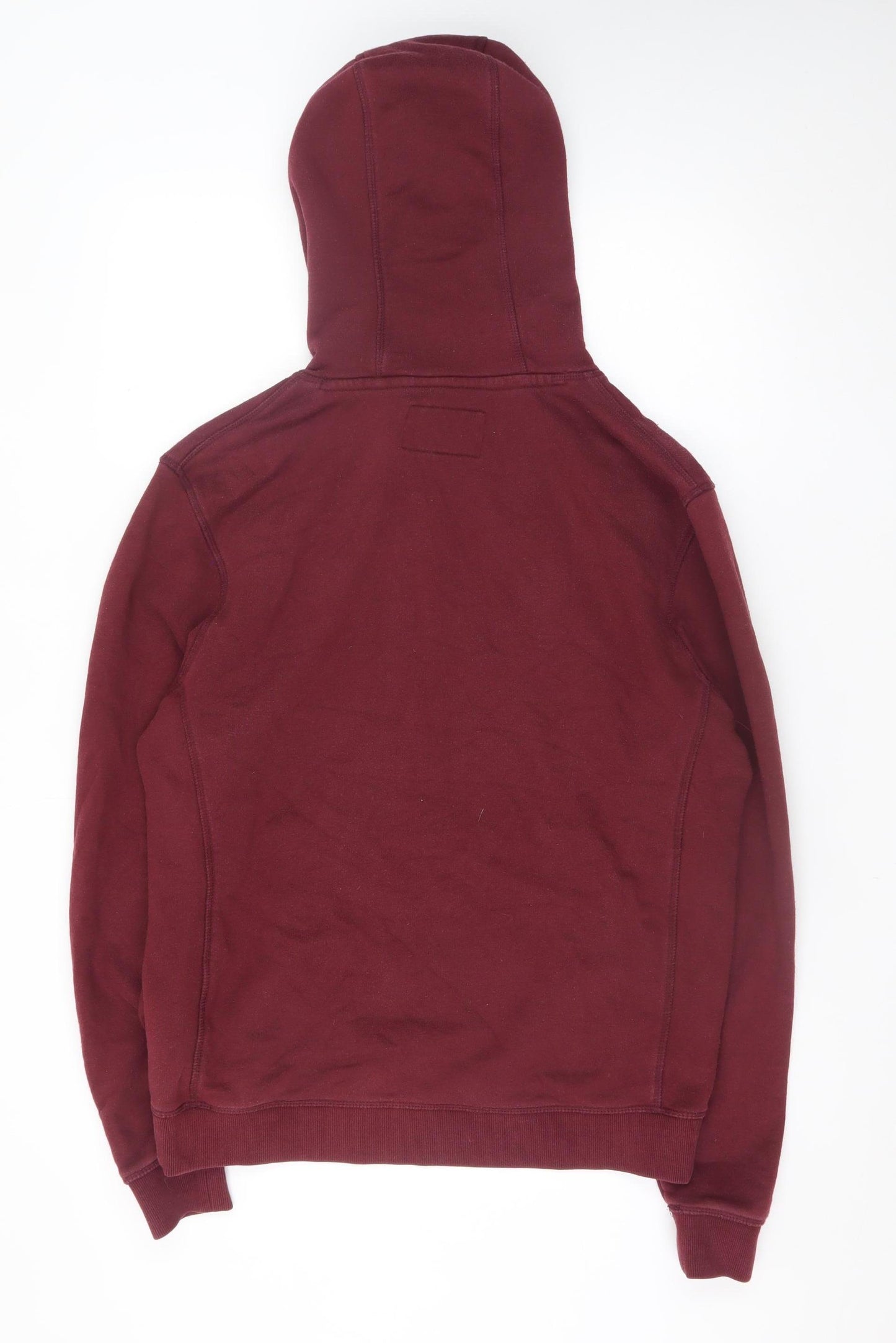 Jack Wills Men Burgundy Pullover Hoodie M Cotton Blend Logo Casual