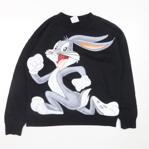 Looney Tunes Women’s Black Bugs Bunny Printed Pullover Sweatshirt Size S