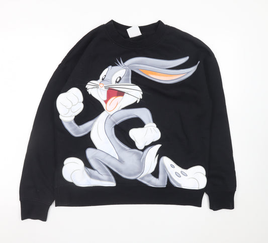 Looney Tunes Women’s Black Bugs Bunny Printed Pullover Sweatshirt Size S