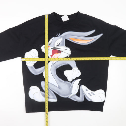 Looney Tunes Women’s Black Bugs Bunny Printed Pullover Sweatshirt Size S
