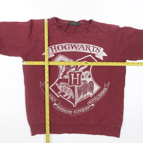 Harry Potter Women Red Hogwarts Sweatshirt Size 12 Pullover Cotton Blend