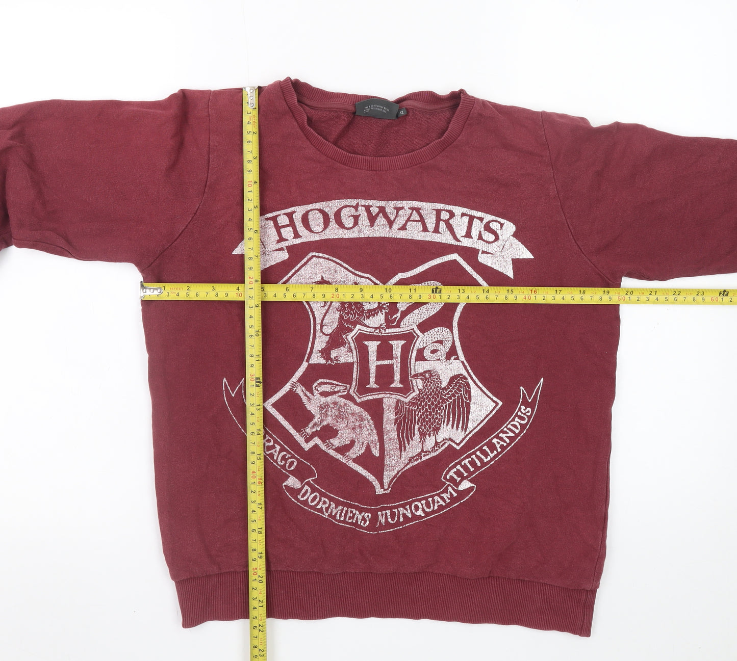 Harry Potter Women Red Hogwarts Sweatshirt Size 12 Pullover Cotton Blend