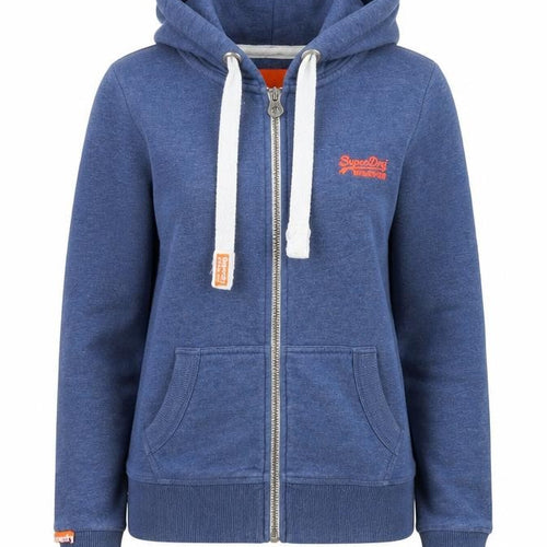 Superdry Womens Blue Full Zip Hoodie XS Orange Label