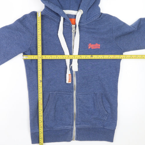 Superdry Womens Blue Full Zip Hoodie XS Orange Label