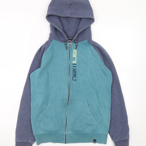 Animal Boys Blue Full Zip Hoodie 11-12 Years Colourblock Logo Design