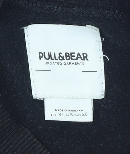 Pull & Bear Men's Black Small Pullover Crew Neck Sweatshirt