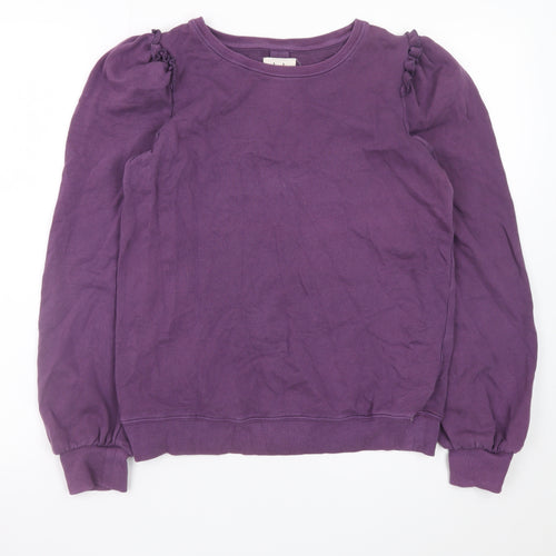 Hush Womens Purple Cotton Pullover Sweatshirt XS Long Sleeve