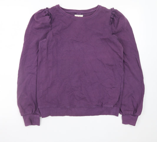 Hush Womens Purple Cotton Pullover Sweatshirt XS Long Sleeve