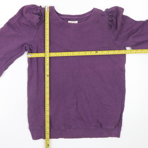 Hush Womens Purple Cotton Pullover Sweatshirt XS Long Sleeve