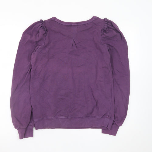 Hush Womens Purple Cotton Pullover Sweatshirt XS Long Sleeve