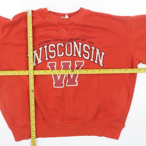 H&M Womens Red Wisconsin Pullover Sweatshirt XS Cotton Blend