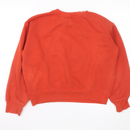 H&M Womens Red Wisconsin Pullover Sweatshirt XS Cotton Blend