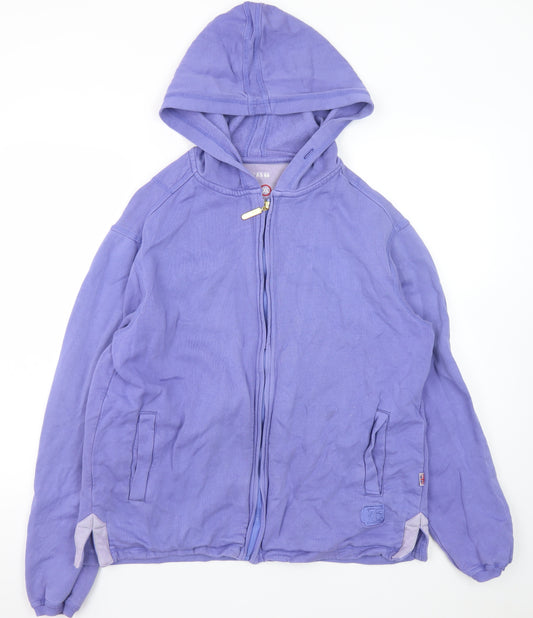 IDEAL Women’s Purple Full Zip Hoodie Size XL Casual Cotton Blend
