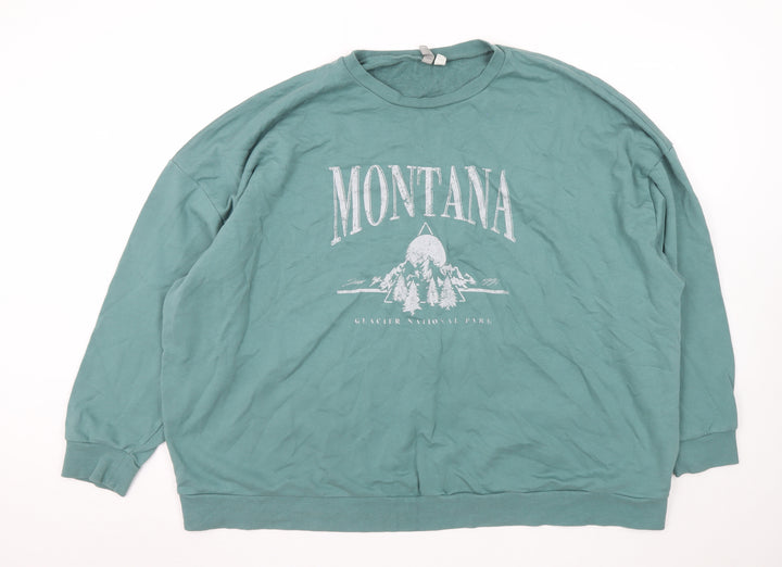 ASOS DESIGN Womens Green Montana Graphic Pullover Sweatshirt UK 24