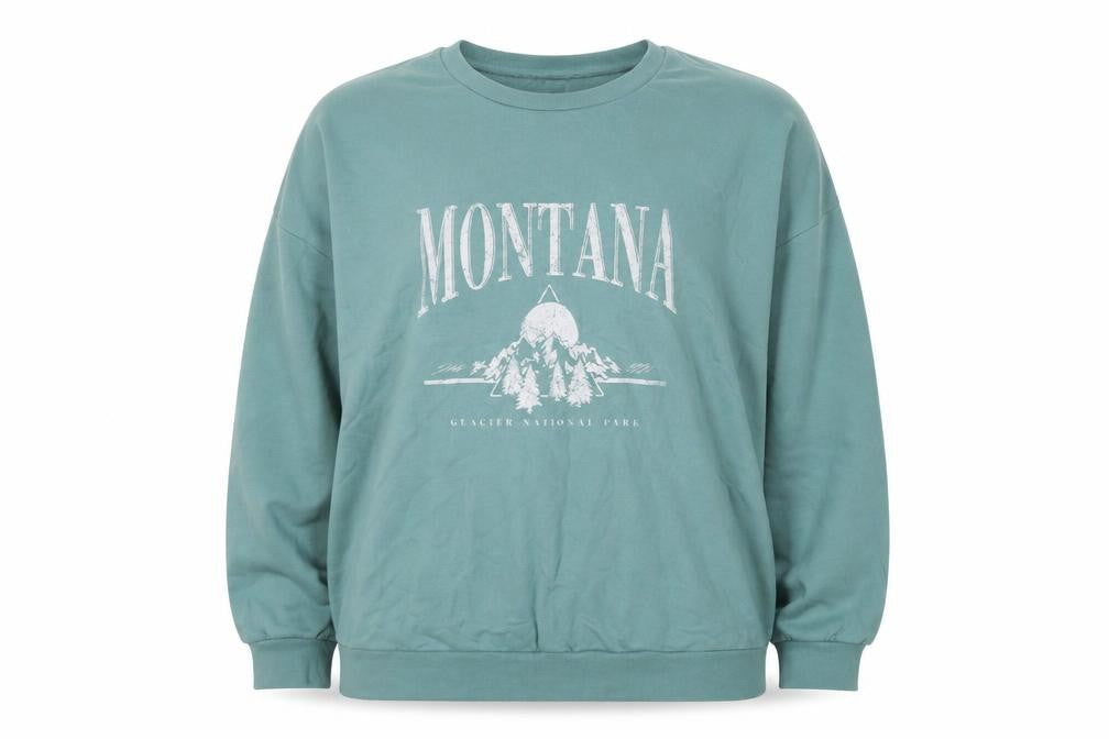 ASOS DESIGN Womens Green Montana Graphic Pullover Sweatshirt UK 24