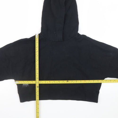 Puma Women's Black Cropped Pullover Hoodie Size M