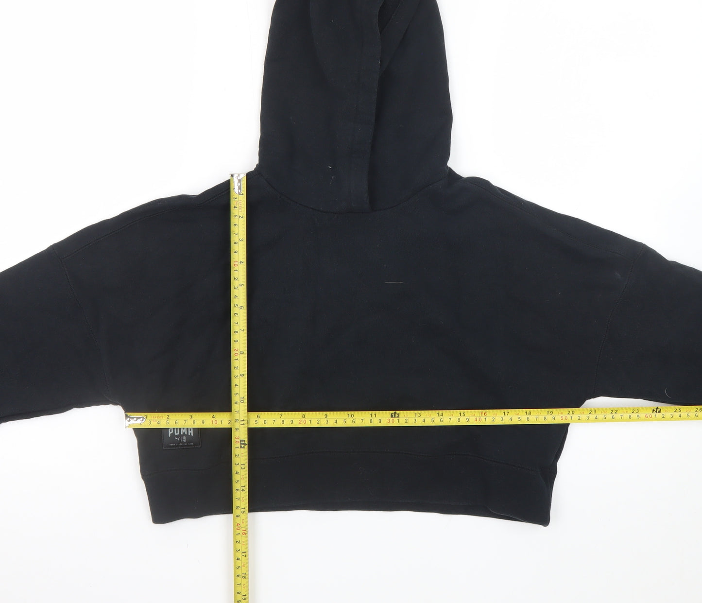 Puma Women's Black Cropped Pullover Hoodie Size M