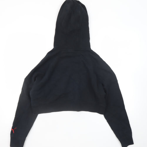 Puma Women's Black Cropped Pullover Hoodie Size M