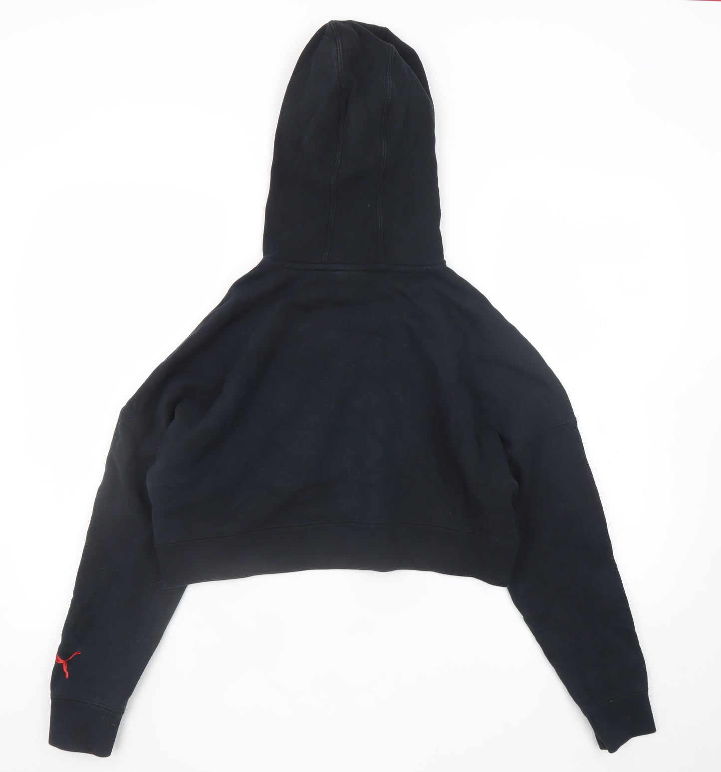 Puma Women's Black Cropped Pullover Hoodie Size M