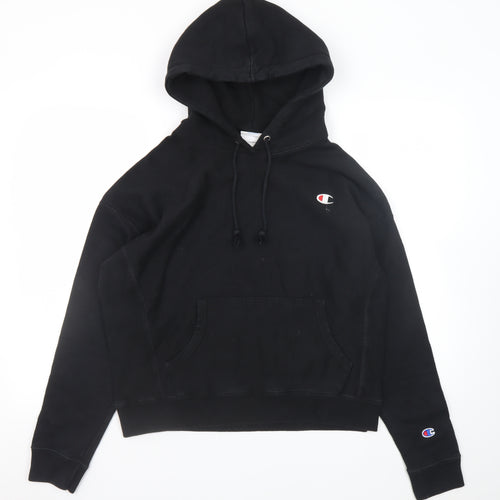 Champion Mens Black Reverse Weave Pullover Hoodie Size L