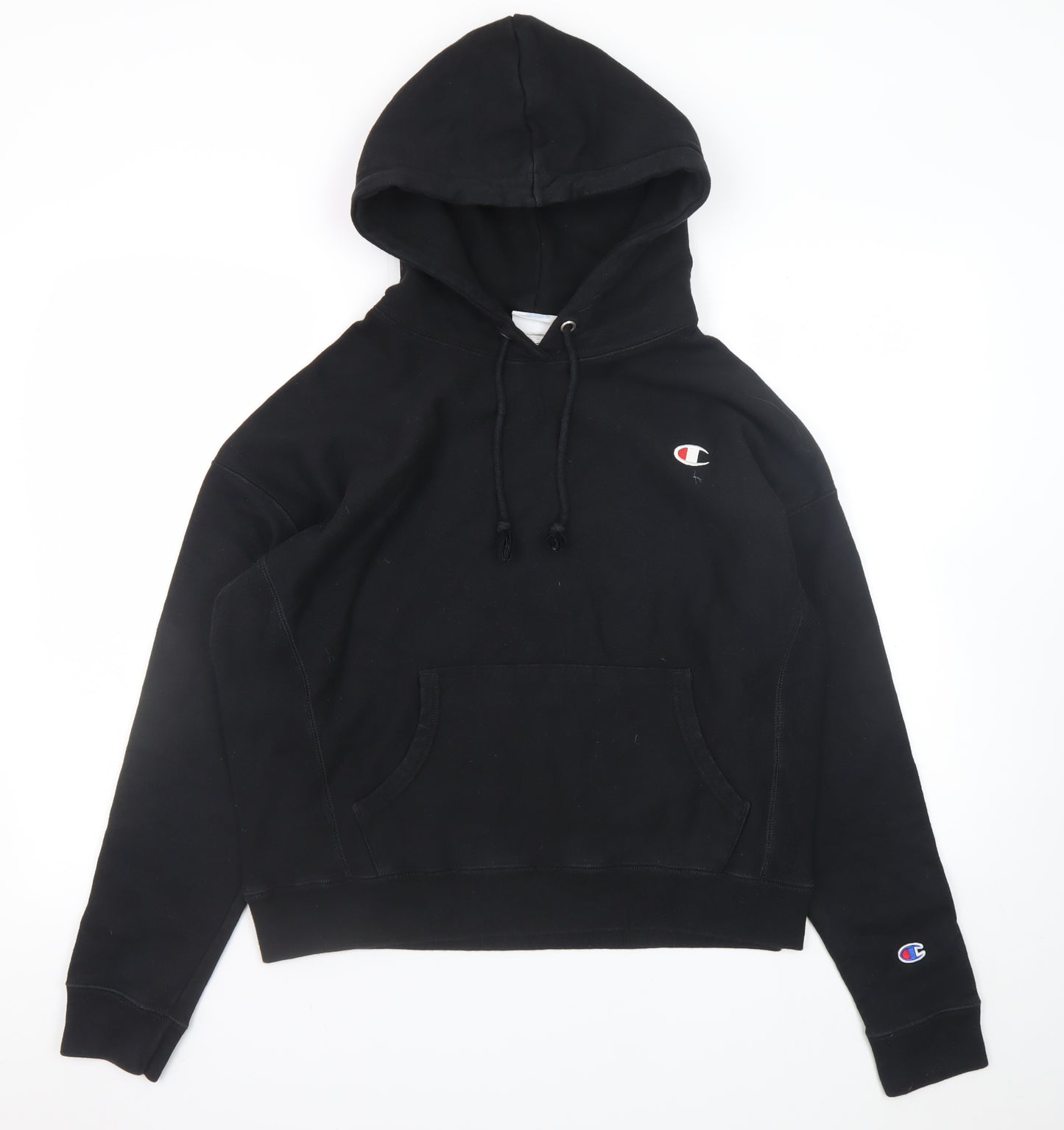 Champion Mens Black Reverse Weave Pullover Hoodie Size L