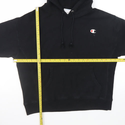 Champion Mens Black Reverse Weave Pullover Hoodie Size L